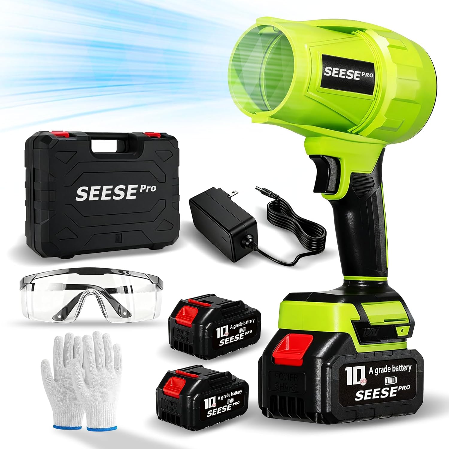 Pro Blower – Handheld Cordless Turbo Jet Blower 1000g, Ultra-Light, Ultra-Powerful, 1200 CFM, 50-Minute Runtime (1 Battery Set)