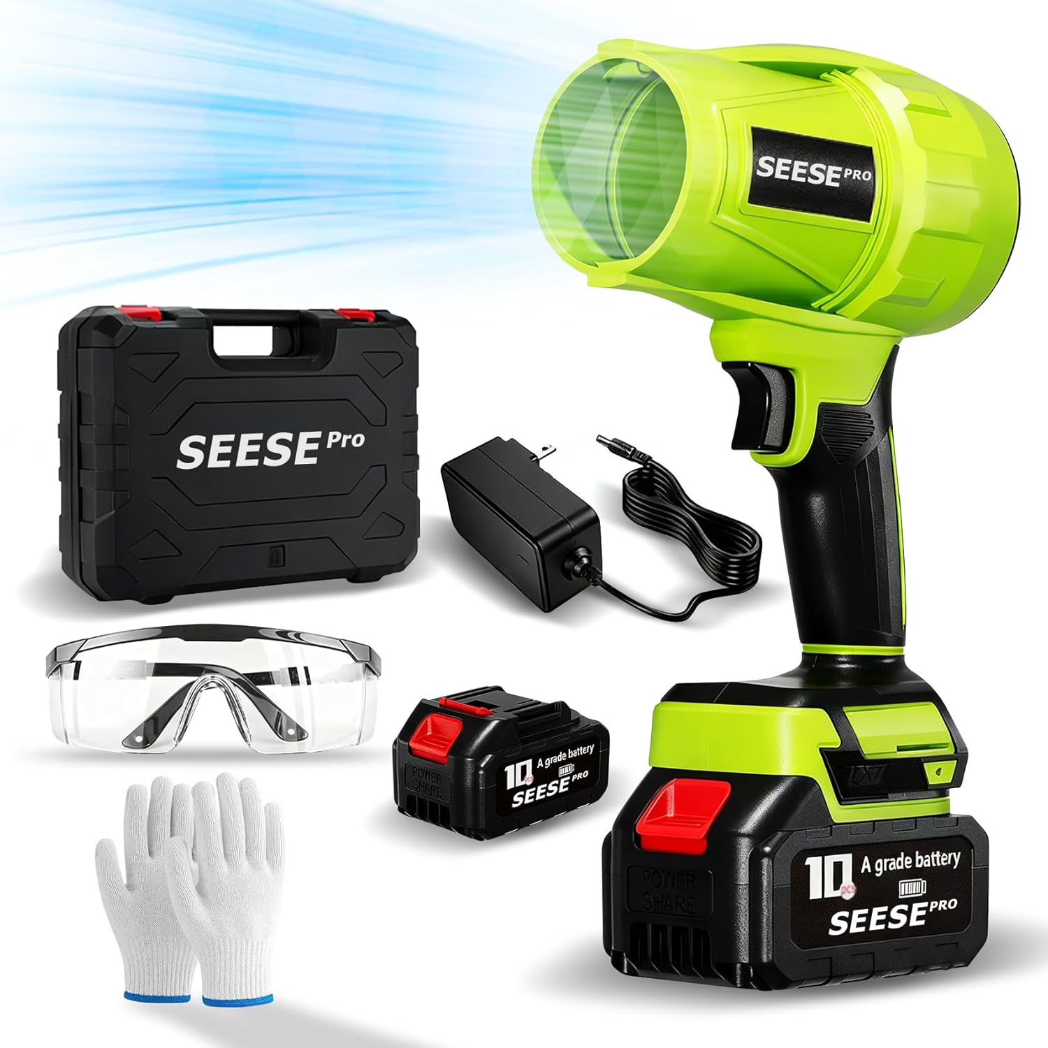 Pro Blower – Handheld Cordless Turbo Jet Blower 1000g, Ultra-Light, Ultra-Powerful, 1200 CFM, 50-Minute Runtime (1 Battery Set)