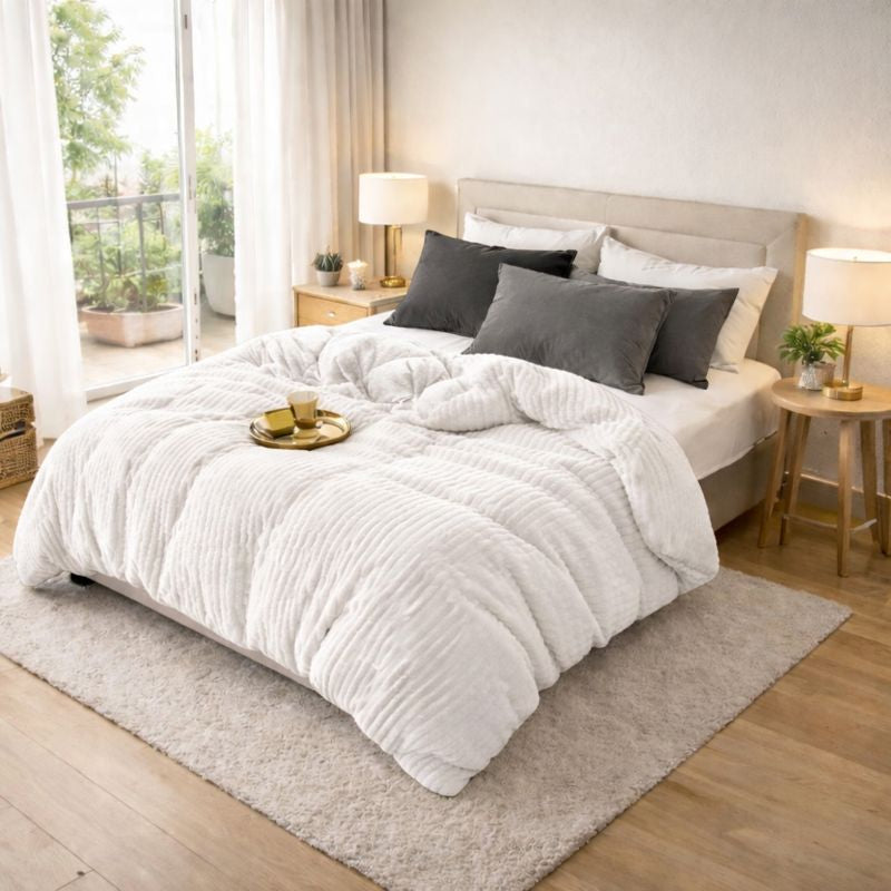 Nordic Coral Velvet Winter Duvet Cover