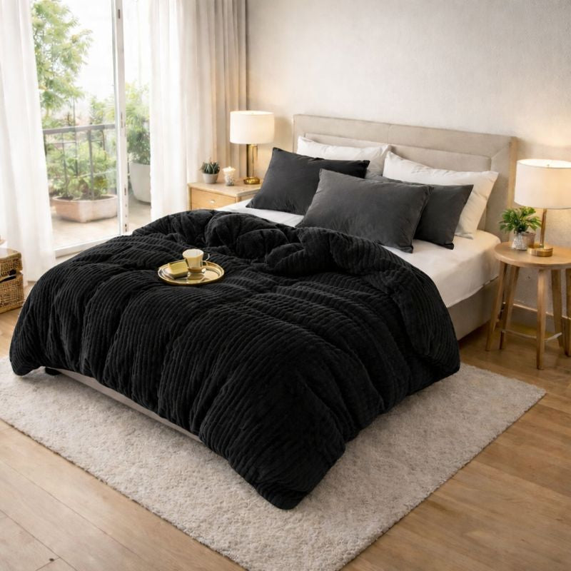 Nordic Coral Velvet Winter Duvet Cover