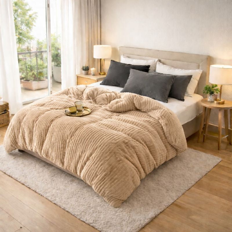 Nordic Coral Velvet Winter Duvet Cover