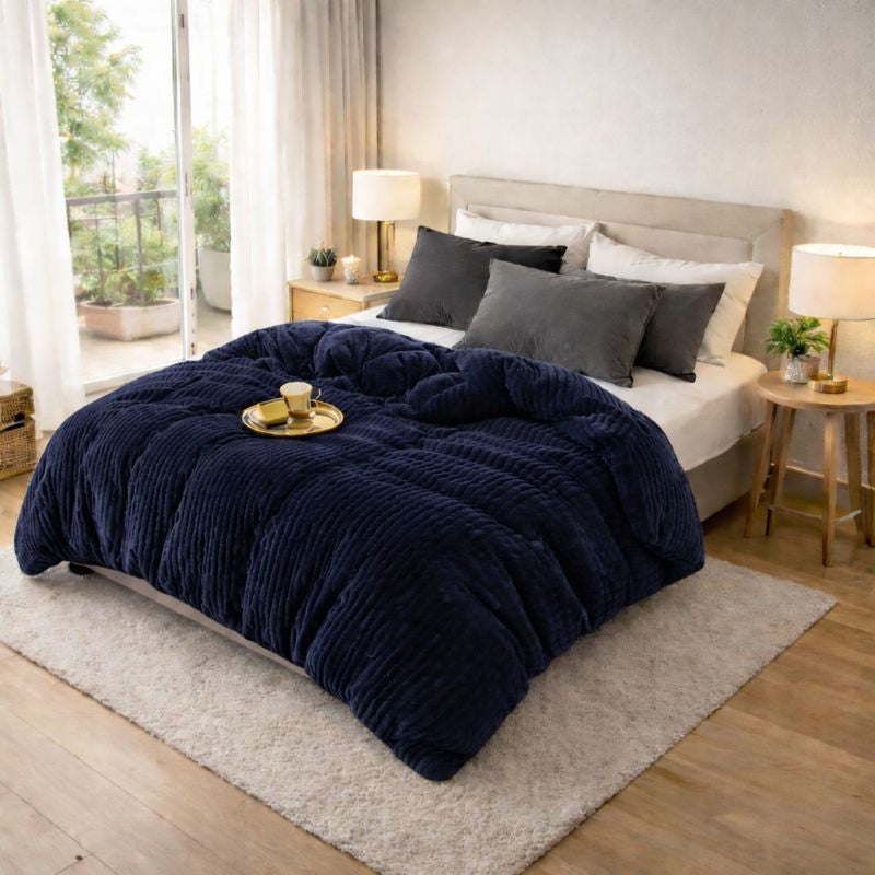 Nordic Coral Velvet Winter Duvet Cover