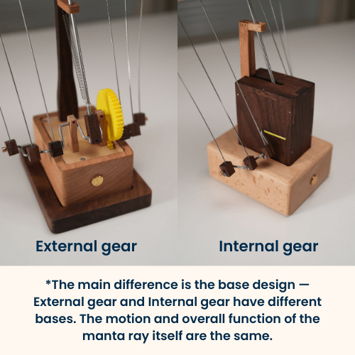 Artisan Wooden Manta Ray Automaton