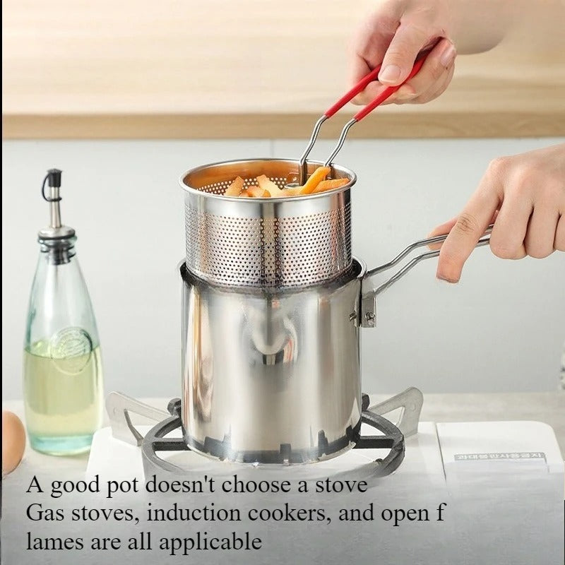 Stainless Steel Deep Fryer with Basket